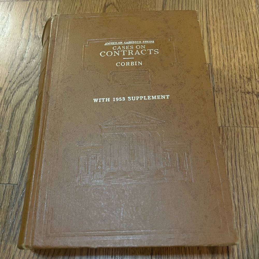 Vintage Cases on Contracts 3rd Edition 1947 Arthur L. Corbin, West Pub. Law book